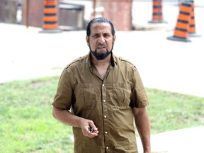 Jimy Al-Ubeidi arrives at Ontario Court of Justice for a judge's decision on Aug. 17, 2018.