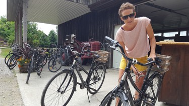 Meg Balsillie gets ready to ride.