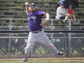 Third baseman Eric Cunningham and the Tecumseh Thunder open play at the Canadian senior baseball championship on Thursday in Victoria, B.C. in search of the team's third gold medal in four years.