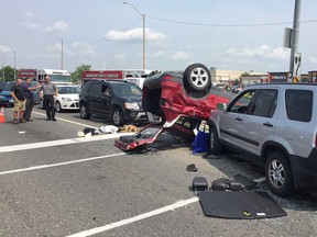 The scene of a dramatic collision at 3100 Howard Ave. at the intersection to enter the Devonshire Mall or The Roundhouse Centre on Aug. 15, 2018.