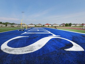 The Holy Names Catholic High School's new turf field was being put to the test on Tuesday, August 28, 2018, as the football team held a practice.