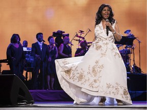 FILE- In this April 19, 2017 file photo, Aretha Franklin performs at the world premiere of "Clive Davis: The Soundtrack of Our Lives" at Radio City Music Hall, during the 2017 Tribeca Film Festival, in New York.  Franklin died Thursday, Aug. 16, 2018 at her home in Detroit.  She was 76.