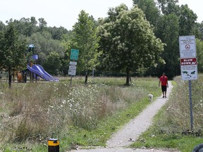 The city of Windsor is buying land from the province to move Seven Sisters Park, where the city has been unable to cut the grass lower than shin height for at least four years because of the presence of a species of snake at risk. It will be moved to the front of the subdivision, where the Herb Gray trail system is located. The existing park is shown on Thursday, August 9, 2018.