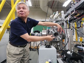 Ming Zheng, engineering professor and NSERC/Ford Industrial Research Chair in Clean Combustion Engine Innovations, is shown at the University of Windsor on June 27, 2018. Zheng is conducting research on clean combustible engines and a new spark plug concept that has a lot of the auto industry experts intrigued.