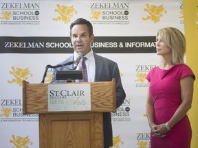 Barry and Stephanie Zekelman were on hand, Aug. 8, 2018, for the naming of the St. Clair College Zekelman School of Business and Information Technology in downtown Windsor.