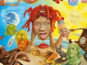 An excerpt from the cover art to rapper Trippie Redd's 2018 debut album, Life's a Trip. The artwork was done by Windsor painter Stephen Gibb.