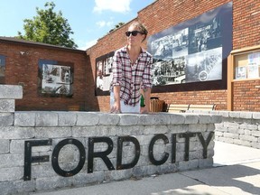 Karlene Nielsen-Pretli of Ford City Neighbourhood Renewal views Drouillard Road from the Stan Ribee Parkette on the northwest corner of Richmond Street September 5, 2018. The once vacant lot was transformed into a public space, welcoming everyone to Ford City.