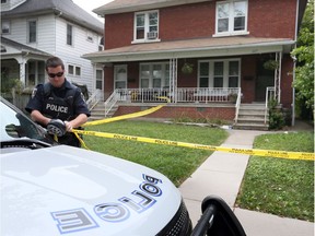 Windsor Police continue to conduct a crime investigation at 327 Hall Ave on Sept. 9, 2018.