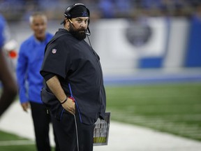 Head coach Matt Patricia of the Detroit Lions looks on in the third quarter against the New York Jets at Ford Field on Sept. 10, 2018 in Detroit, Michigan.