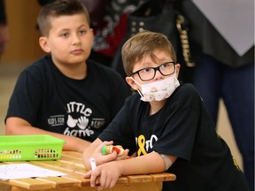 Chase Delisle, 10, left, and Calvin Klassen-Parent, 8, who are both battling cancer, are shown at Windsor Regional Hospital's Met campus where an event was held Sept. 26, 2018, to recognize Childhood Cancer Awareness Month.