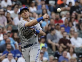 Toronto Blue Jays third baseman Brandon Drury is likely out for the season. (AP)