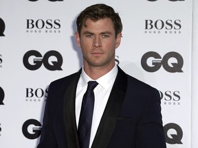 Actor Chris Hemsworth poses for photographers on arrival at the 'GQ Men of The Year' Awards, Wednesday, Sept. 5, 2018 in London. (Grant Pollard/Invision/AP)