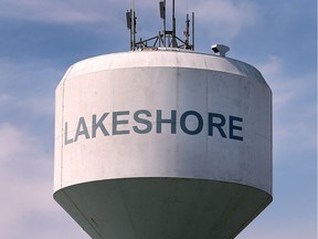 The Lakeshore water tower is shown on Wednesday, Sept. 19, 2018.