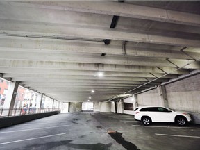 This photo taken at 3:30 p.m. on Wednesday, April 4, 2018, shows the main floor of the Pelissier Street parking garage's newly constructed parking area.