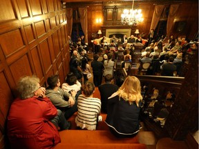 In this Oct. 17, 2017, file photo, it was standing room only at last year's Poetry at the Manor. The poetry event of the year saw Marty Gervais welcome Poets Laureate from across Canada to Windsor's historic Willistead Manor for a night of poetry and storytelling. Poets in attendance in 2017 were Deirdre Kessler, Laurence Hutchman, Tom Cull, John B. Lee, and Kim Fahner.
