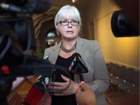 Janice Kaffer, president and CEO of Hotel-Dieu Grace Healthcare and co-chair of the ProsperUs Cradle to Career Community organization, speaks at a press conference on Sept. 14, 2018 at MacKenzie Hall in Windsor.