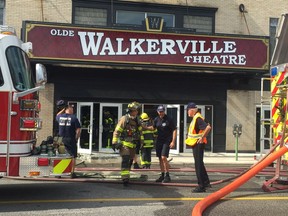 A fire caused about $15,000 of damage in the entryway of the Olde Walkerville Theatre Saturday, Sept. 1, 2018.