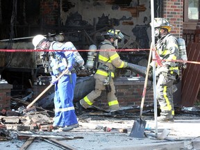 Windsor, Ontario. October 16, 2018. Windsor firefighters at Hogan's Printing on Drouillard Road October 16, 2018.  (NICK BRANCACCIO/Windsor Star).