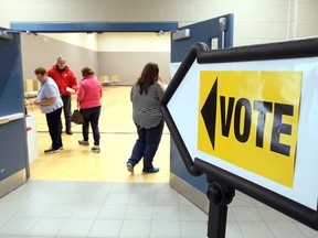 Area residents vote in the municipal election at Capri Pizzeria Recreation Complex on Election Day in Windsor Oct. 22, 2018.