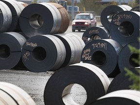 Large rolls of steel are shown at Atlas Tube in Harrow on Oct. 19, 2018. Barry Zekelman, a prominent Canadian steel executive, told MPs this week that he's met with U.S. President Donald Trump and that Canadian Foreign Affairs Minister Chrystia Freeland's "ego" is getting in the way of ending American tariffs on Canadian steel and aluminum.