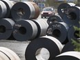 Large rolls of steel are shown at Atlas Tube in Harrow, ON. on Friday, October 19, 2018. Atlas and other local firms are expected to benefit from the removal of crippling U.S. tariffs against Canadian steel and aluminum.