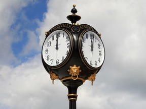 Kingsville's newly installed Victorian clock is shown at the corner of Division Street and Main Street in the heart of the town on Sept. 15, 2016.