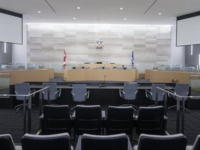 The interior of council chambers in the new City Hall is pictured Thursday, October 25,  2018. City council voted itself a raise at the last meeting of the incumbent council on Nov. 19, 2018.