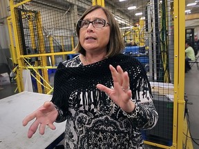 Shelley Fellows, VP of operations at Radix Inc. is shown at the Oldcastle company on Monday, October 1, 2018.