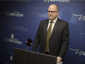 Mayor Drew Dilkens holds a press conference at city hall , Monday, Oct. 1, 2018.