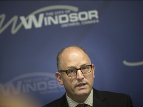 Mayor Drew Dilkens holds a press conference at City Hall to address rising crime in the downtown core, Monday, Oct. 1, 2018.