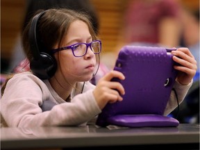 Sofia Rivard, 10, was one of the local girls participating Saturday in the Go ENG Girl event at the University of Windsor, providing girls with an introduction to the field of engineering. It was sponsored by the Ontario Network of Women in Engineering.