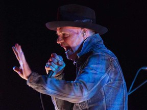 Canadian rock icon Gord Downie, late frontman of The Tragically Hip, performing at the National Arts Centre in Ottawa in October 2016.