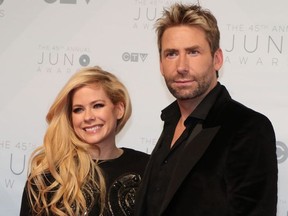Avril Lavigne and Chad Kroeger on the red carpet at the 2016 Juno Awards at the Saddledome in Calgary, Alta., on Sunday, April 3, 2016.