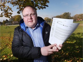 Eric Renaud, a recent Catholic school trustee candidate is shown on Tuesday, Oct. 30, 2018. He is upset about his election day loss over a letter sent out by the Diocese of London urging catholic voters not to vote for candidates advocating amalgamation of public and Catholic school board administrations.