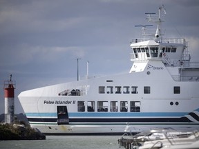 The Pelee Islander II is seen docked in Leamington on Oct. 16, 2018.