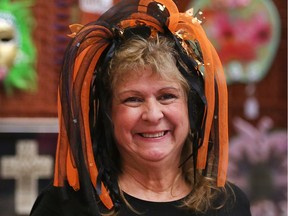 Myra Haden wore appropriate head gear for the annual Pumpkinfest fall craft fair at Western Secondary School in Amherstburg on Sunday, October 28, 2018.