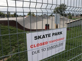 The Tecumseh Skate Park is shown on Wednesday, October 10, 2018. It was shut down and fenced in after town officials discovered it vandalized.