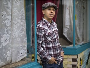 Teajai Travis, pictured in front of the Bloomfield House, a community project he operates,  Wednesday, Oct. 31, 2018, is doing a one-act play on what he discovered about his roots when he travelled south recently.