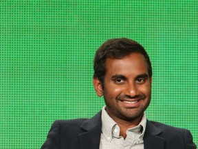 Actor and stand-up comedian Aziz Ansari during an NBC promotional event for Parks and Recreation in Pasadena, California, in January 2015.