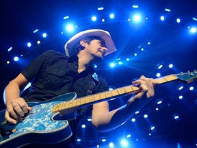 Country music star Brad Paisley performing in Regina, Saskatchewan, in 2016.