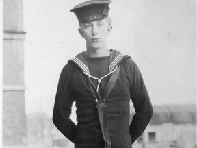 John Chaborek is shown in his naval uniform during the Second World War.