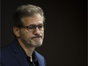 Former Philadelphia Flyers general manager Ron Hextall speaks with members of the media during a news conference in Voorhees, N.J., Friday, Nov. 30, 2018. The Flyers fired Hextall on Monday, Nov. 26.