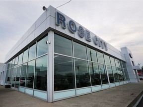 The exterior of Rose City Ford in Windsor is shown on Nov. 23, 2018. The dealership has been purchased by AutoCanada Inc.