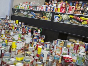 Food bank donations are shown in this 2018 file photo.