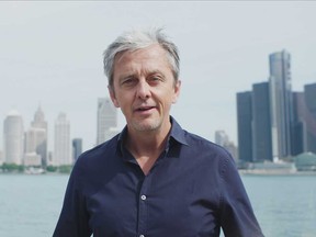 Mikael Colville-Andersen, host of the TVO documentary series The Life-Sized City, in an image from the show's fourth episode of its second season. Airing on TVOntario on Dec. 2, 2018, the episode is focused on citizen-led urban revitalization efforts in Detroit and Windsor.