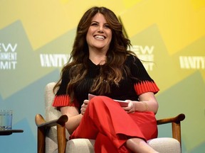 Contributing editor at Vanity Fair, Monica Lewinsky speaks onstage at Day 1 of the Vanity Fair New Establishment Summit in Beverly Hills, Calif., on Oct. 9, 2018.