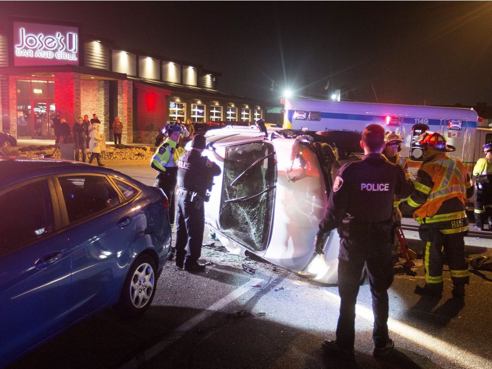 Car flips on its side in Remark parking lot Windsor Star