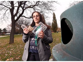 Rosanna DeMarco has made it her mission the last two years to persuade the City of Windsor to put recycling bins in four municipal parks. She is shown on Monday, November 12, 2018, at the Lanspeary Park.