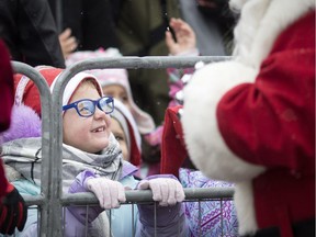 Tyya Davis, 6, shows her excitement as Santa Claus and Mrs. Claus arrived at Devonshire Mall courtesy of Windsor Fire and Rescue, Sunday, November 18, 2018.