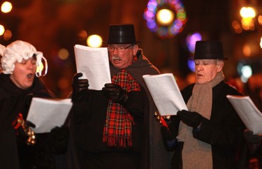 The Bedford United Church Choir sings christmas carols to those attending the Windsor Santa Claus Parade in Sandwich in 2011.